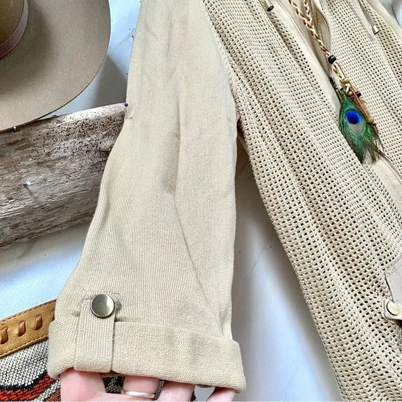 Safari MESH boho spring/summer cardigan/cover up/jscket resort cruise vacay vibe - Picture 10 of 12